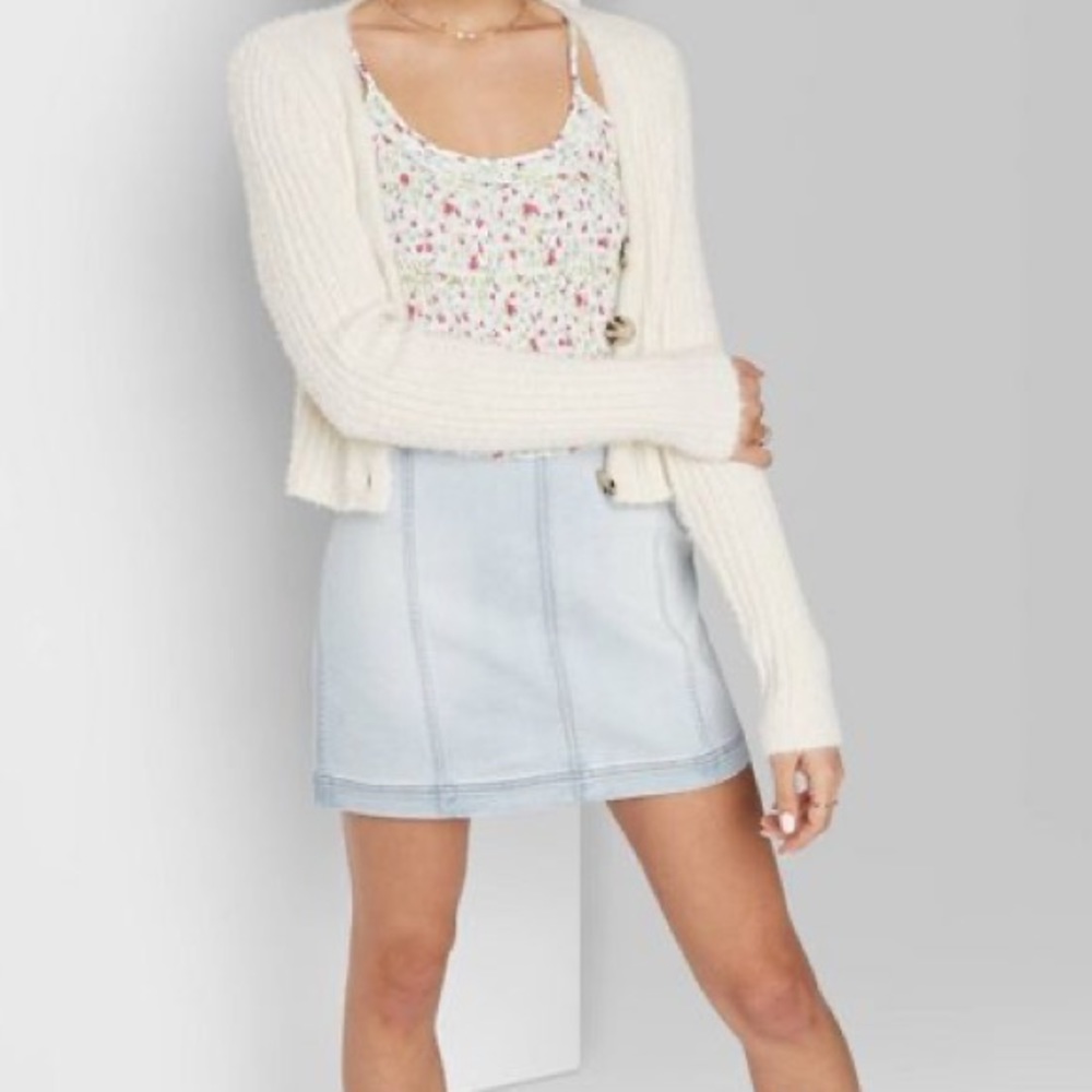 Wild Fable Seamed Denim Mini Skirt Sz 18